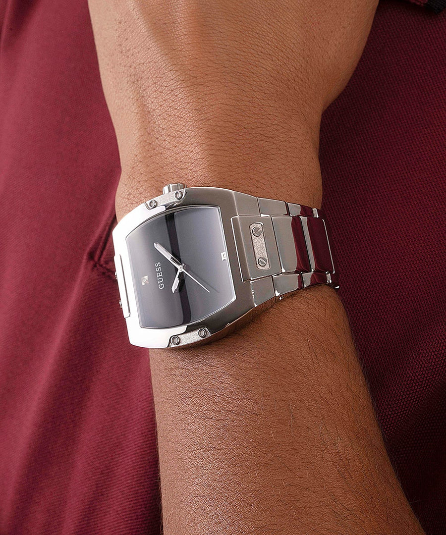 Guess Herren Armbanduhr Phoenix 43 mm Minimalistischer Stil Armband Edelstahl GW0387G1