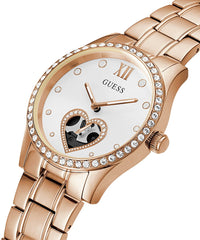 Thumbnail for Guess Damen Armbanduhr Be Loved 38 mm Herz auf Zifferblatt Armband Edelstahl GW0380L3
