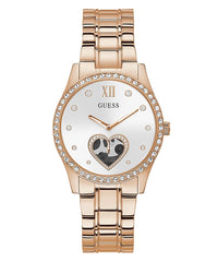 Thumbnail for Guess Damen Armbanduhr Be Loved 38 mm Herz auf Zifferblatt Armband Edelstahl GW0380L3