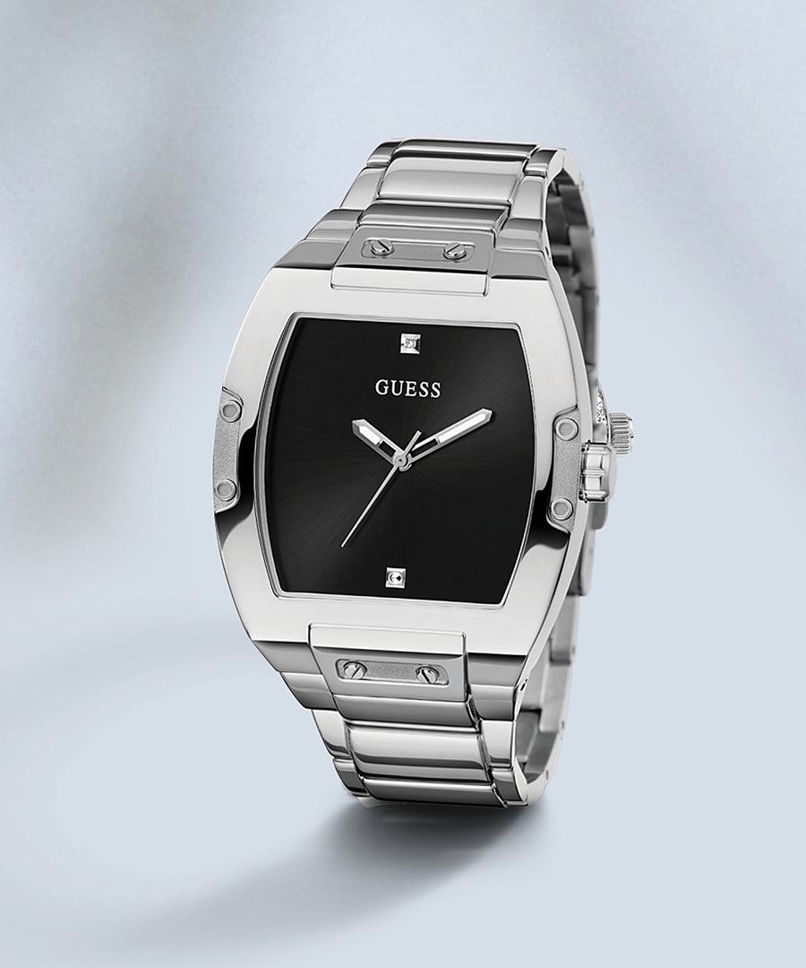 Guess Herren Armbanduhr Phoenix 43 mm Minimalistischer Stil Armband Edelstahl GW0387G1