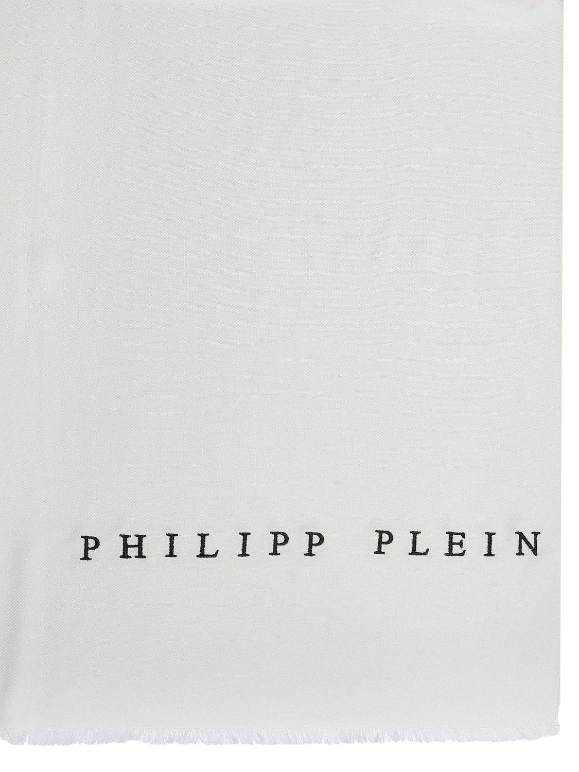 Philipp Plein Schal Halstuch Stola mit gesticktem Logo