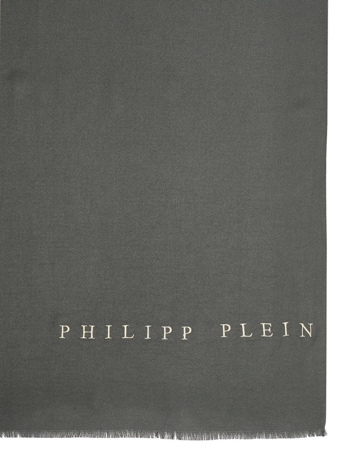 Philipp Plein Schal Halstuch Stola mit gesticktem Logo