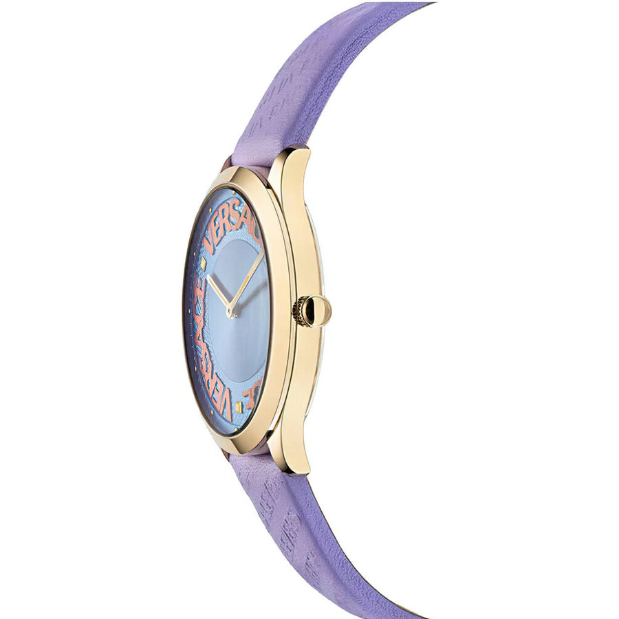 Versce Damen Armbanduhr 38 mm LOGO HALO gelbes und extra Melanese Armband VE2O00722