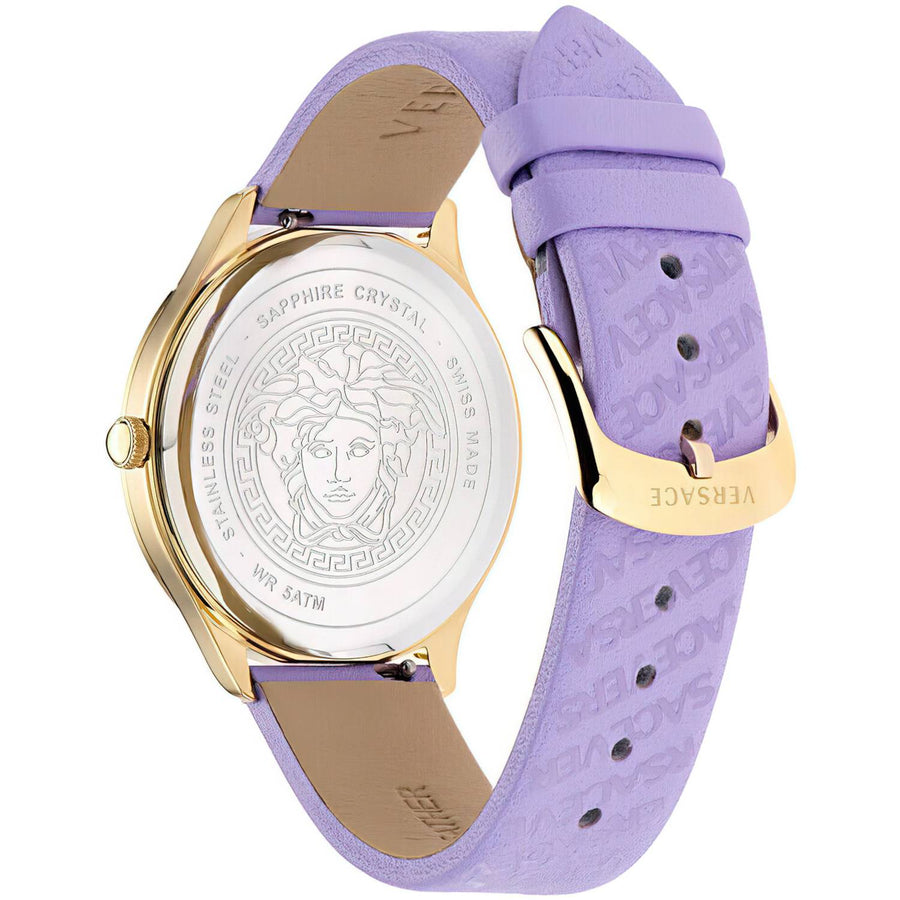 Versce Damen Armbanduhr 38 mm LOGO HALO gelbes und extra Melanese Armband VE2O00722
