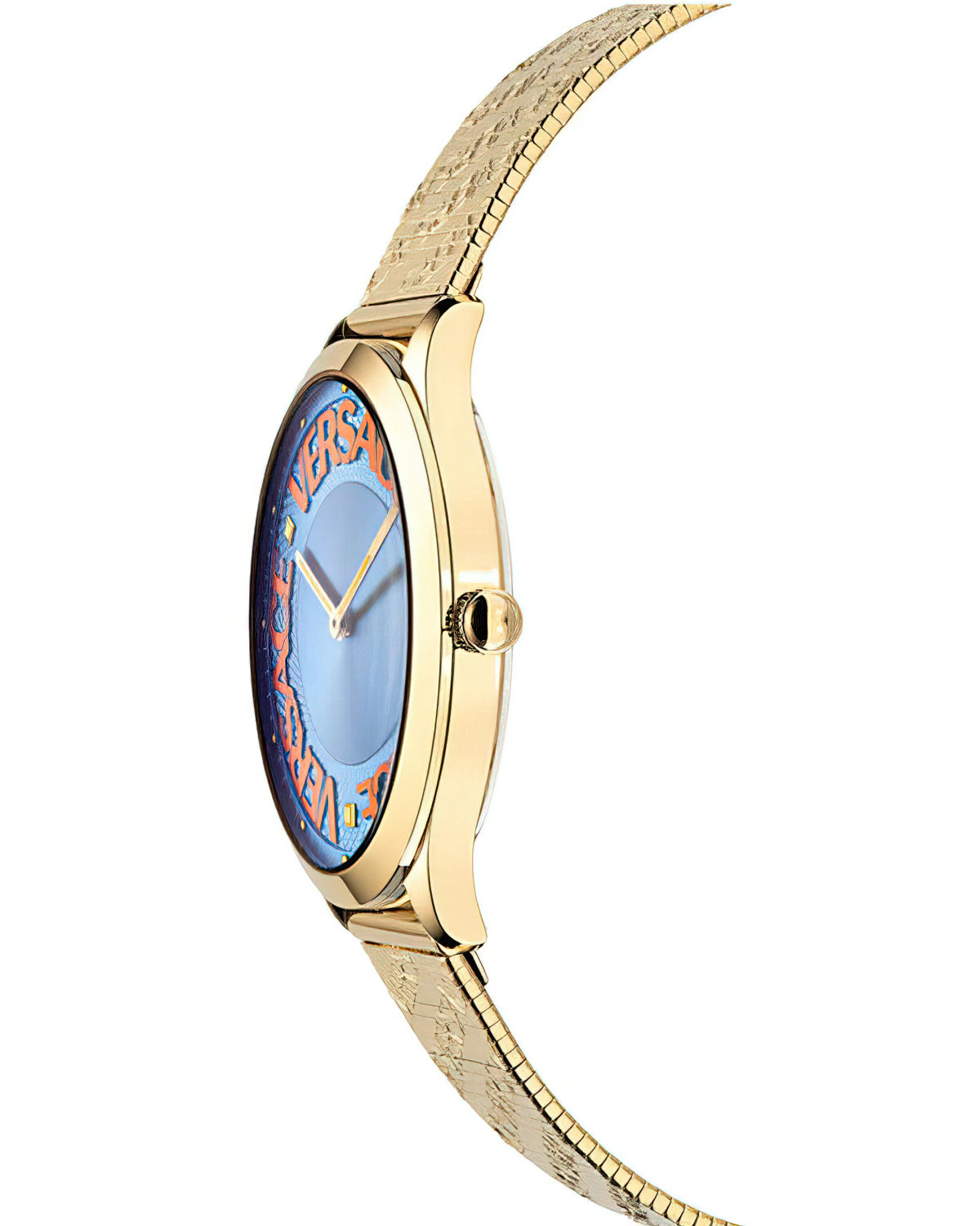Versce Damen Armbanduhr 38 mm LOGO HALO gelbes und extra Melanese Armband VE2O00722