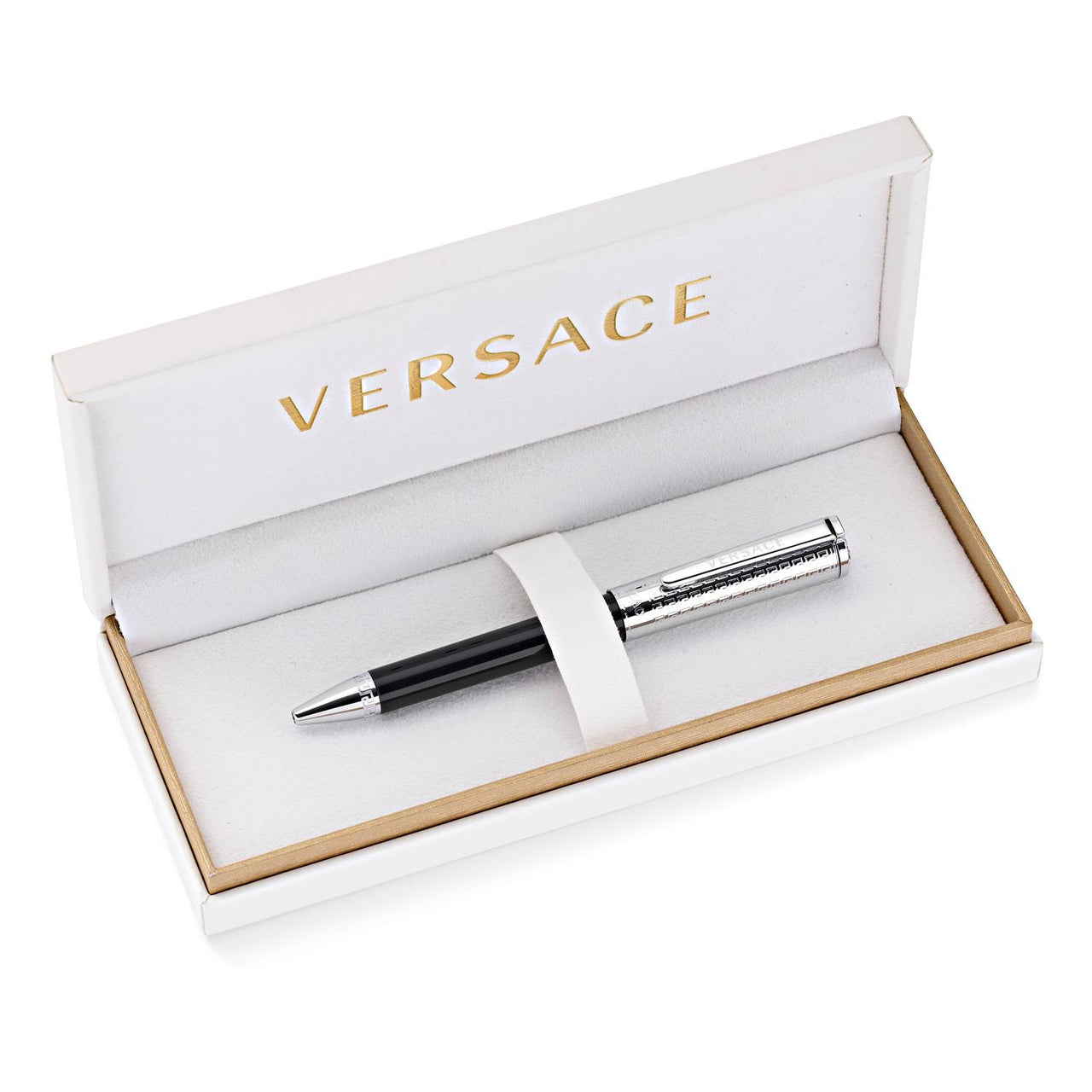 Versace Kugelschreiber OLYMPIA BALL POINT schwarz silber GRECA S7-Calipso Ball Point VS7010017