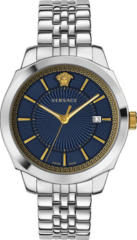 Thumbnail for Versace Herren Armbanduhr WATCH ICON CLASSIC 42 D/BLUE B/SS - SS&IP CROWN- SS BAND VEV901523