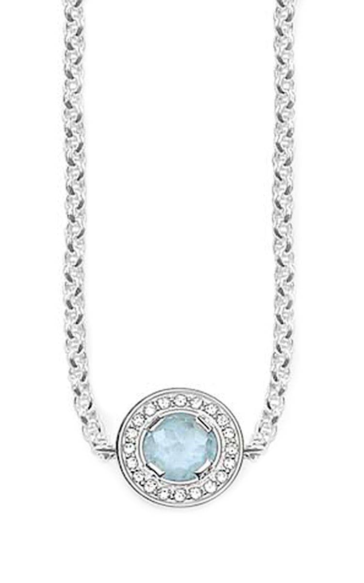 Thomas Sabo Damen Halskette 925 Silber silber/hellblau KE1336-694-31-L80