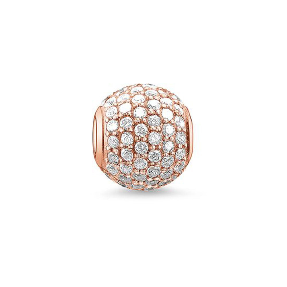 Thomas Sabo Damen Bead Charm-Einhänger Pavé 925 Silber rosegold K0053-416-14