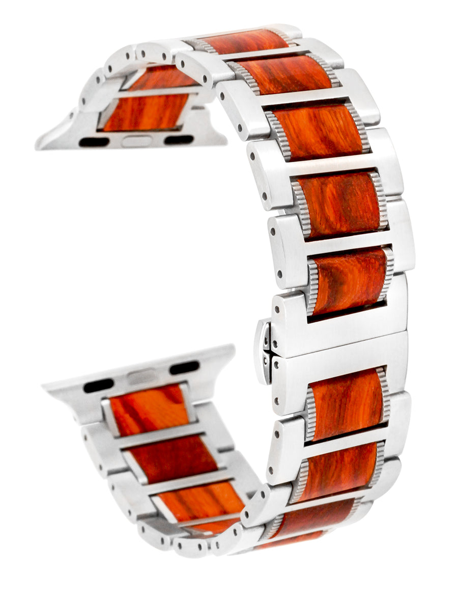 Edenhölzer Herren IWatch Armband Holzarmband Timor Sandelholz Edelstahl