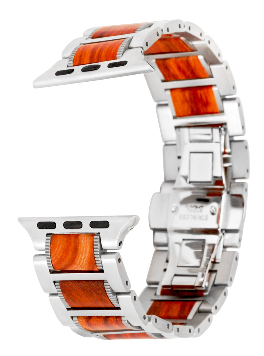 Edenhölzer Herren IWatch Armband Holzarmband Timor Sandelholz Edelstahl