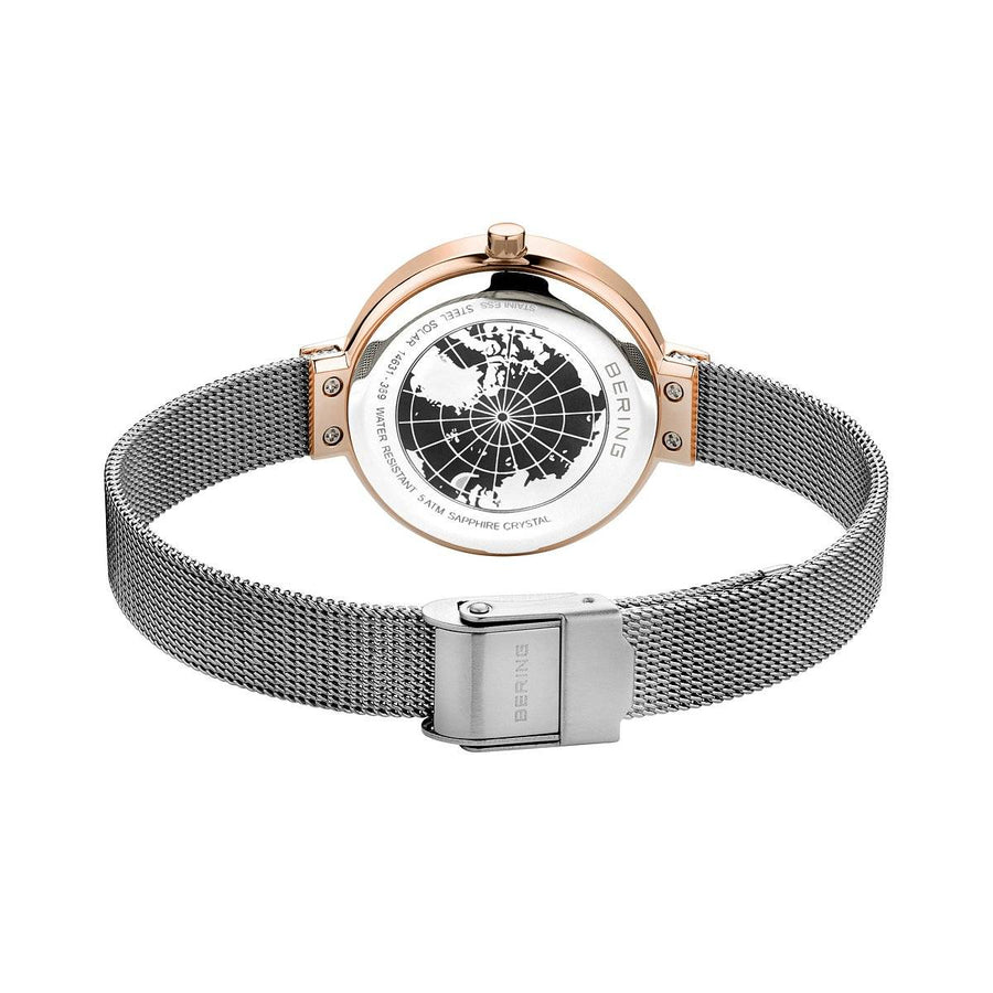 Bering Damen Armbanduhr  Solar 31 mm  5 ATM Solar Slim Design Armband Milanaise 14631-369