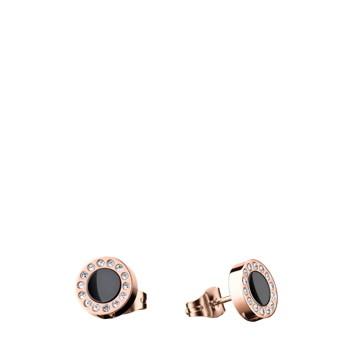 Bering Damen Halskette und Ohrring Arctic Symphony rosé gold glänzend  ForYou-Set-Black 427-707-Black