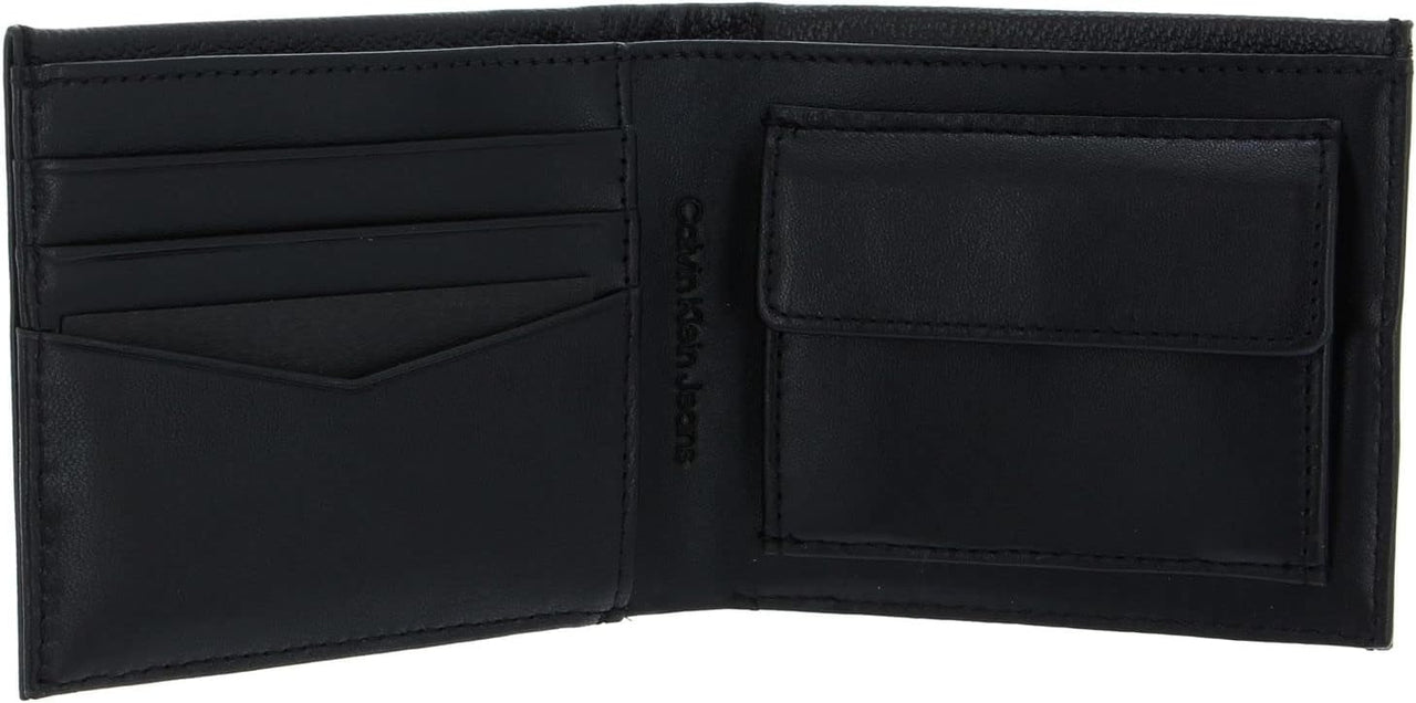 Calvin Klein Herren Geldbörse Micro Pebble Bifold with Coin Ref.: K50K508902BDS, Farbe: black