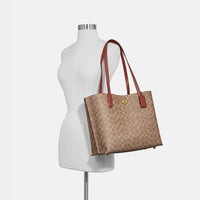 Thumbnail for Coach Damen Shopper Willow Tote C0693 B4NQ4 beige