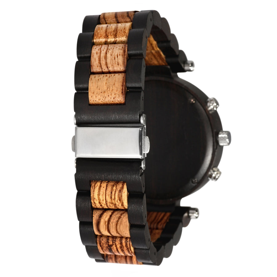 Edenhölzer Holzuhr Herren Armbanduhr Chronograph Hardlex Barbuda Datumsanzeige