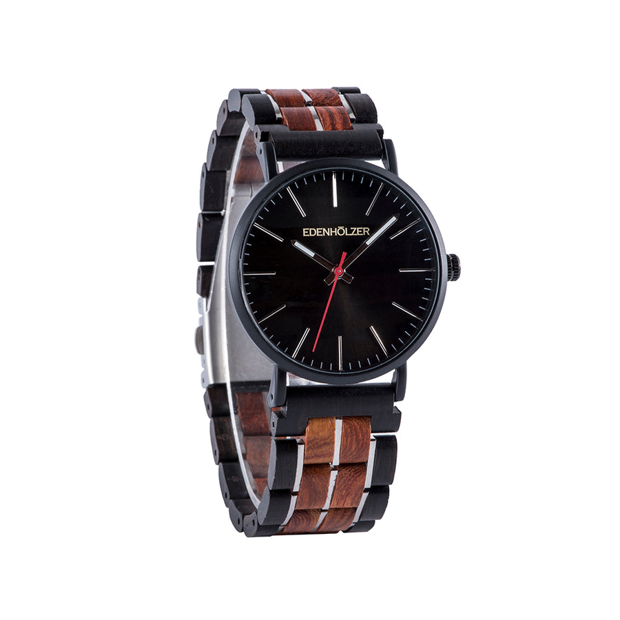 Edenhölzer Holzuhr Herren Armbanduhr Slimline Gozo ED099-001
