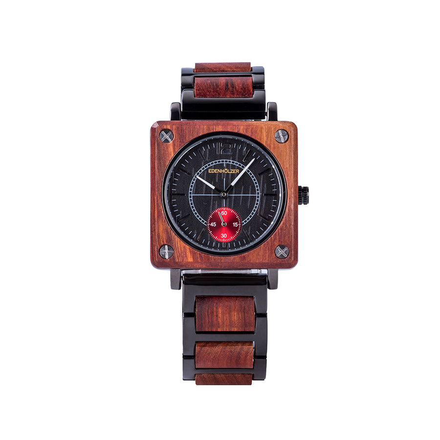 Edenhölzer Holzuhr Unisex Armbanduhr Quarz Java Holzarmband ED092-005