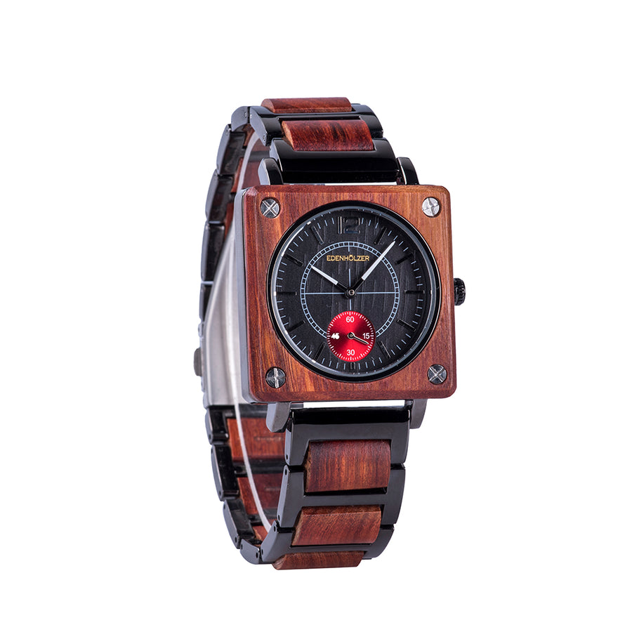 Edenhölzer Holzuhr Unisex Armbanduhr Quarz Java Holzarmband ED092-005