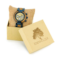 Thumbnail for Edenhölzer Holzuhr Herren Armbanduhr Chronograph Sumba ED066-001