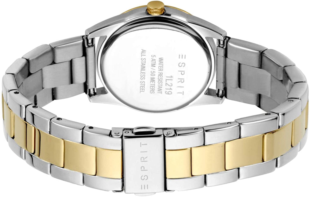 Esprit Damen Armbanduhr  Clara 2T 32 mm Zirkonia-Kristalle auf Case Armband Stainless Steel ES1L219M0095