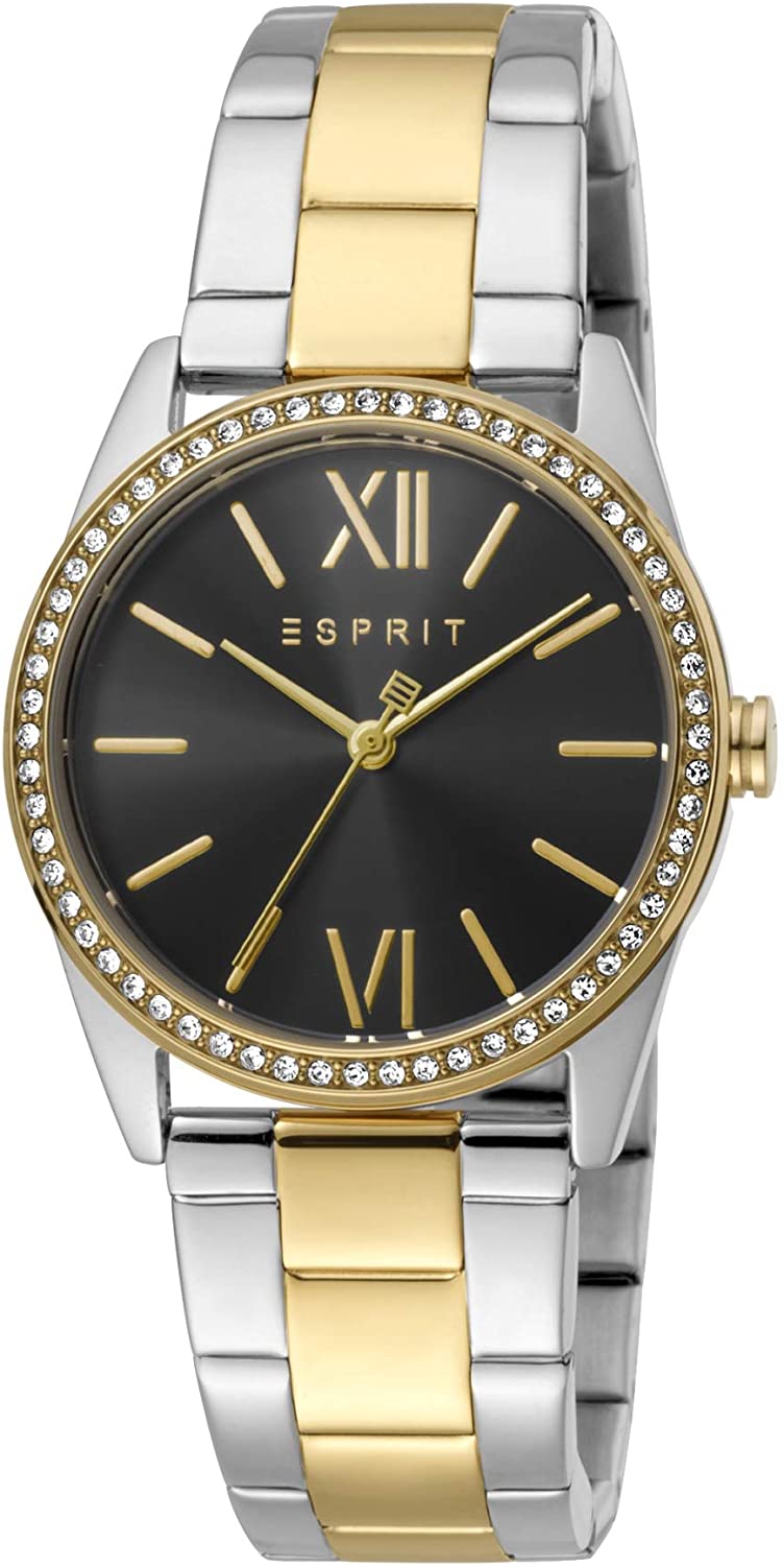 Esprit Damen Armbanduhr  Clara 2T 32 mm Zirkonia-Kristalle auf Case Armband Stainless Steel ES1L219M0095