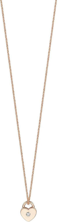 Thumbnail for Esprit Damen Collier Halskette - Fave - Herz Rose Weiß Zirkonia 45 cm rosegold ESNL01171342