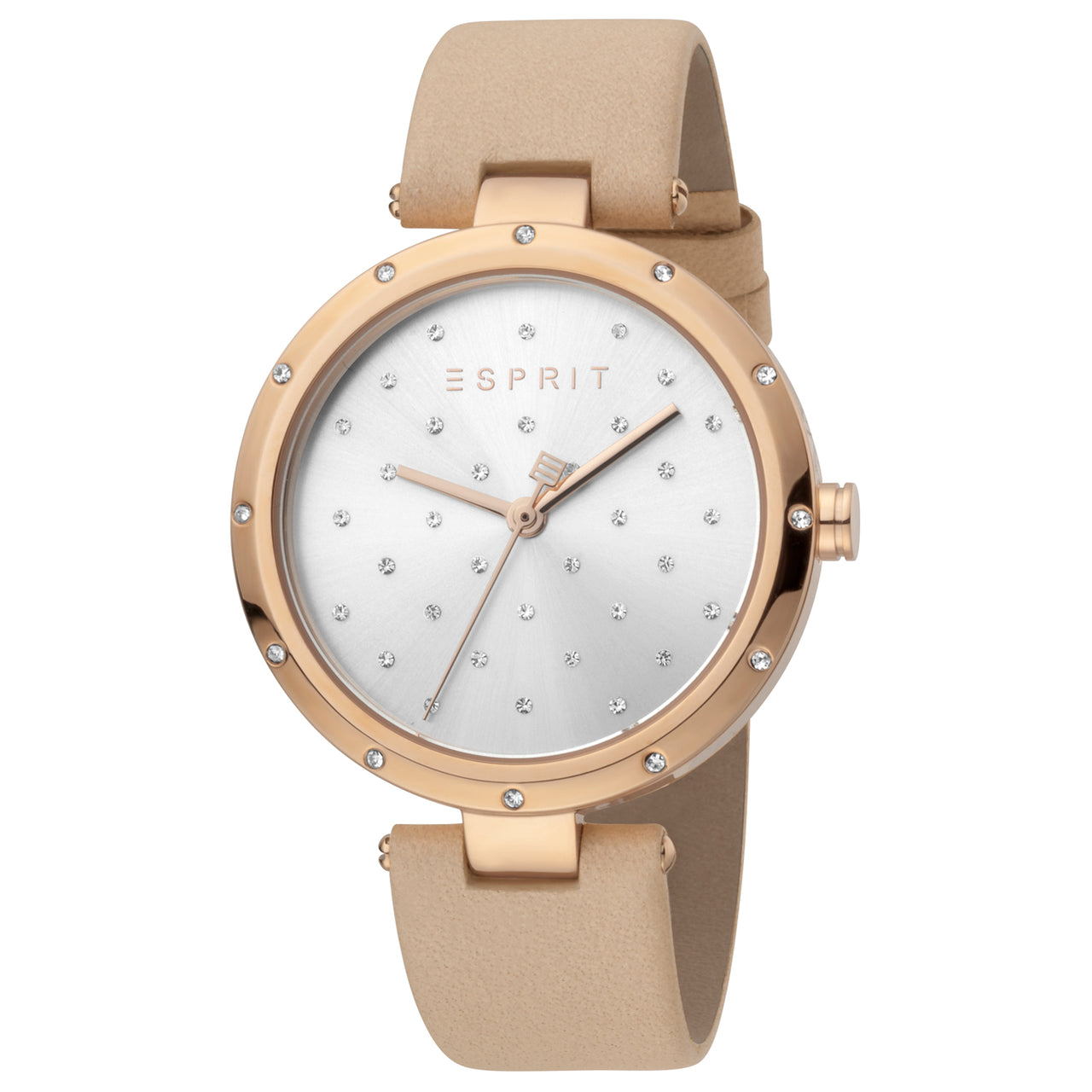 Esprit Uhr Damen Armbanduhr Lederarmband rose gold ES1L214L0035