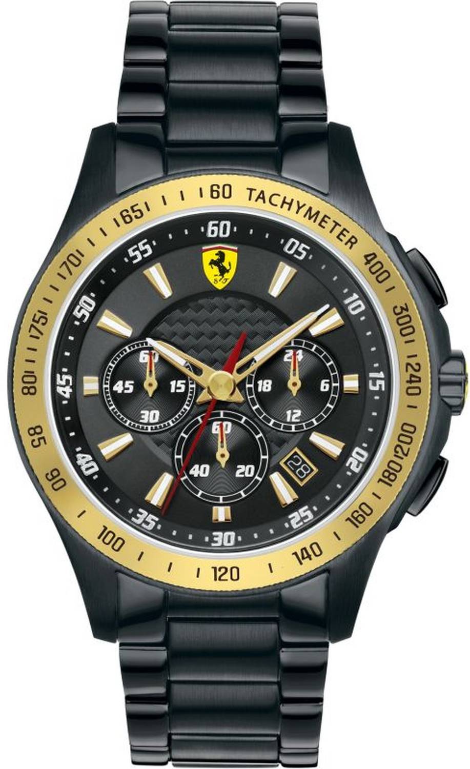 Ferrari Herrenuhr Chronograph SF105 Scuderia Schwarzes Armband Edelstahl 44mm 830095