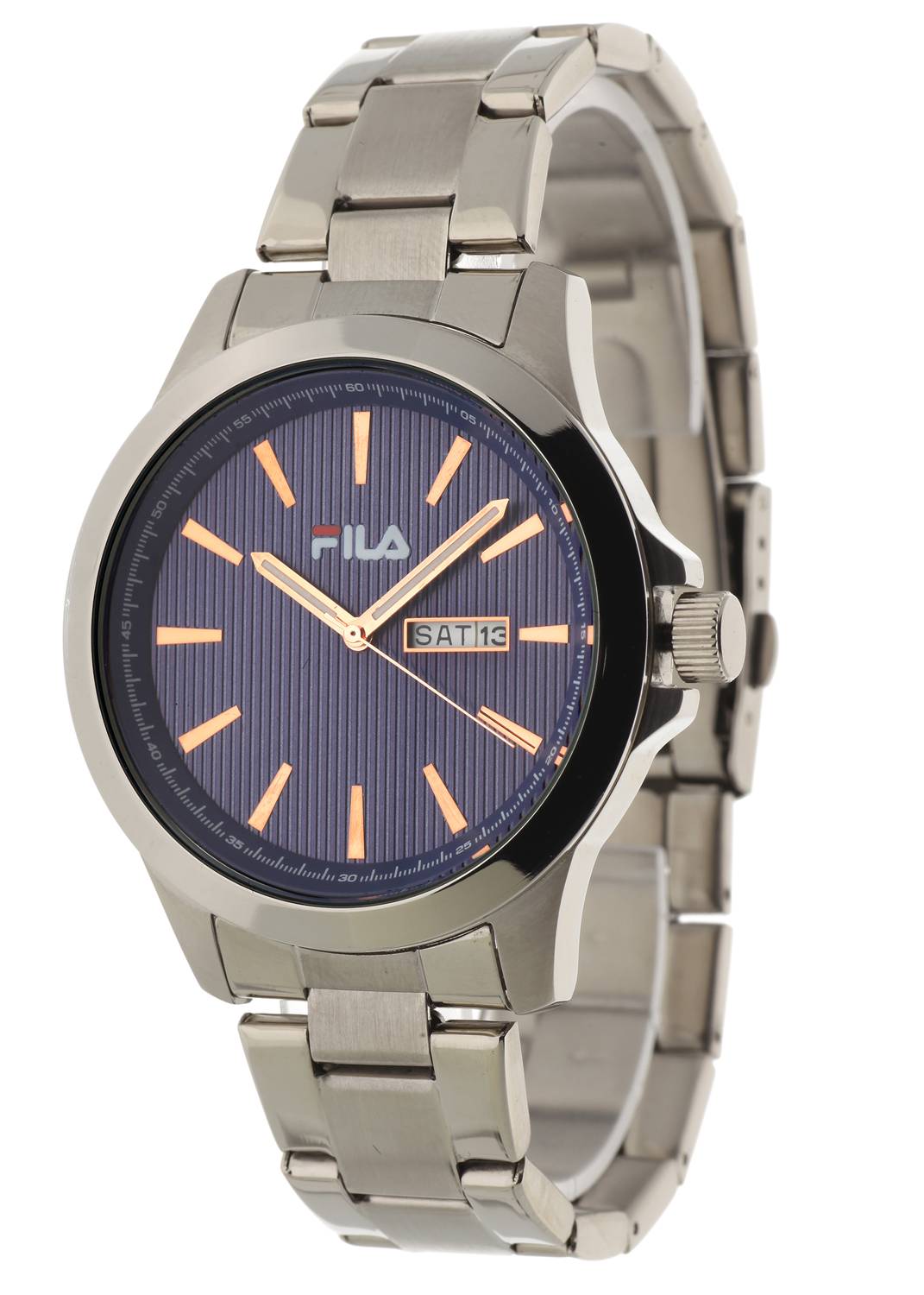 Fila Herren Armbanduhr Edelstahlarmband silver/blue 38-842-003