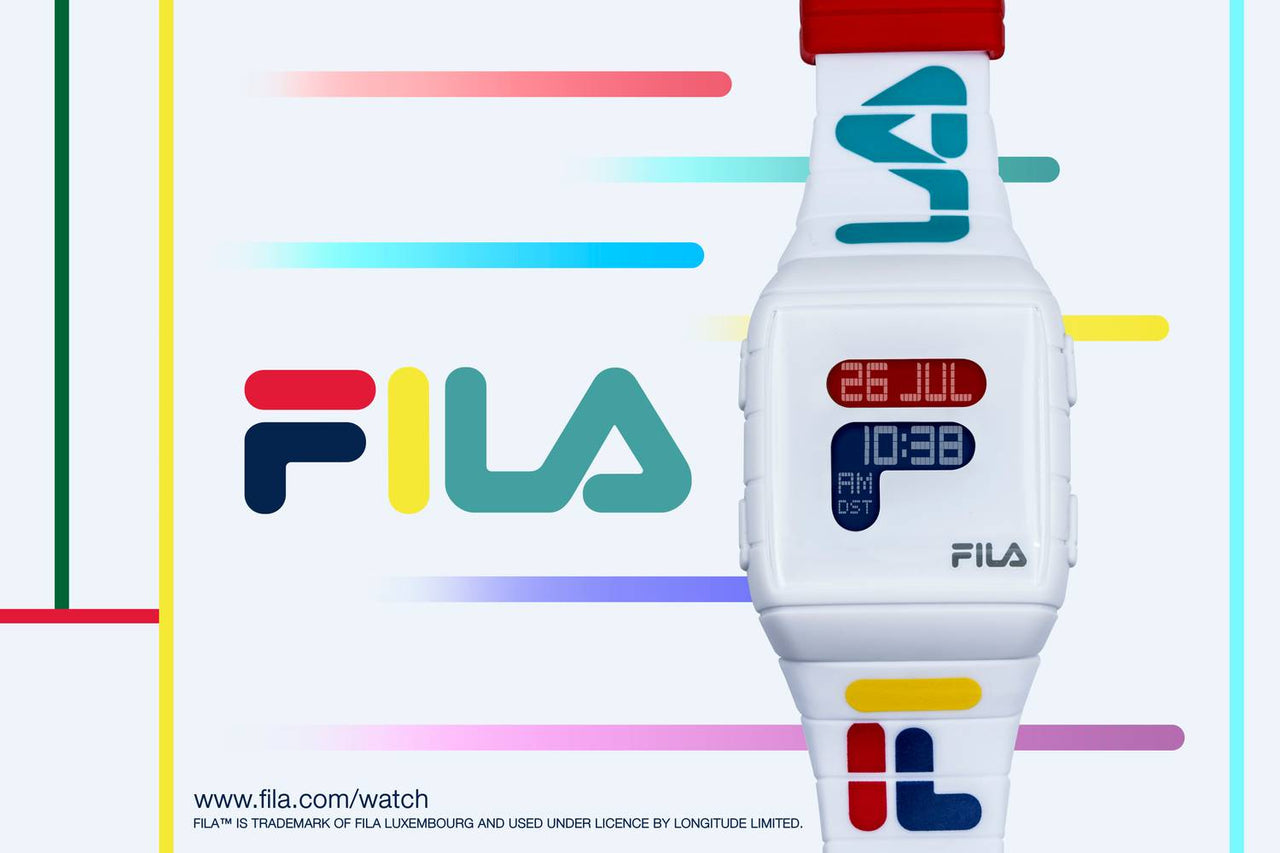 Fila Armbanduhr Damen Weltzeit Silikon Armband Uhr 38-105