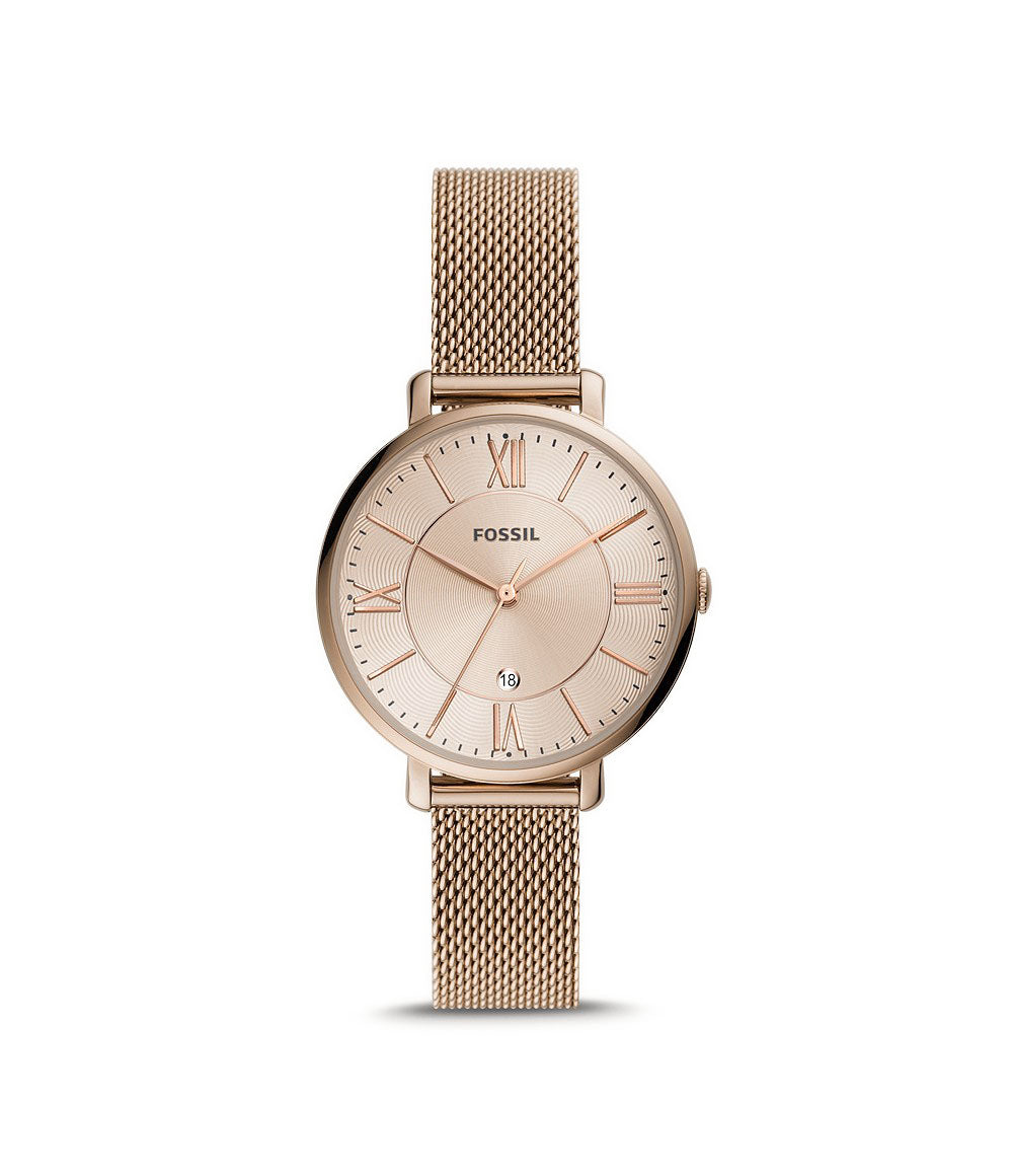 Fossil Armbanduhr Uhr Jacqueline 3-Zeiger-Werk Milanaise Edelstahl karamellfarben  ES5120 UHR