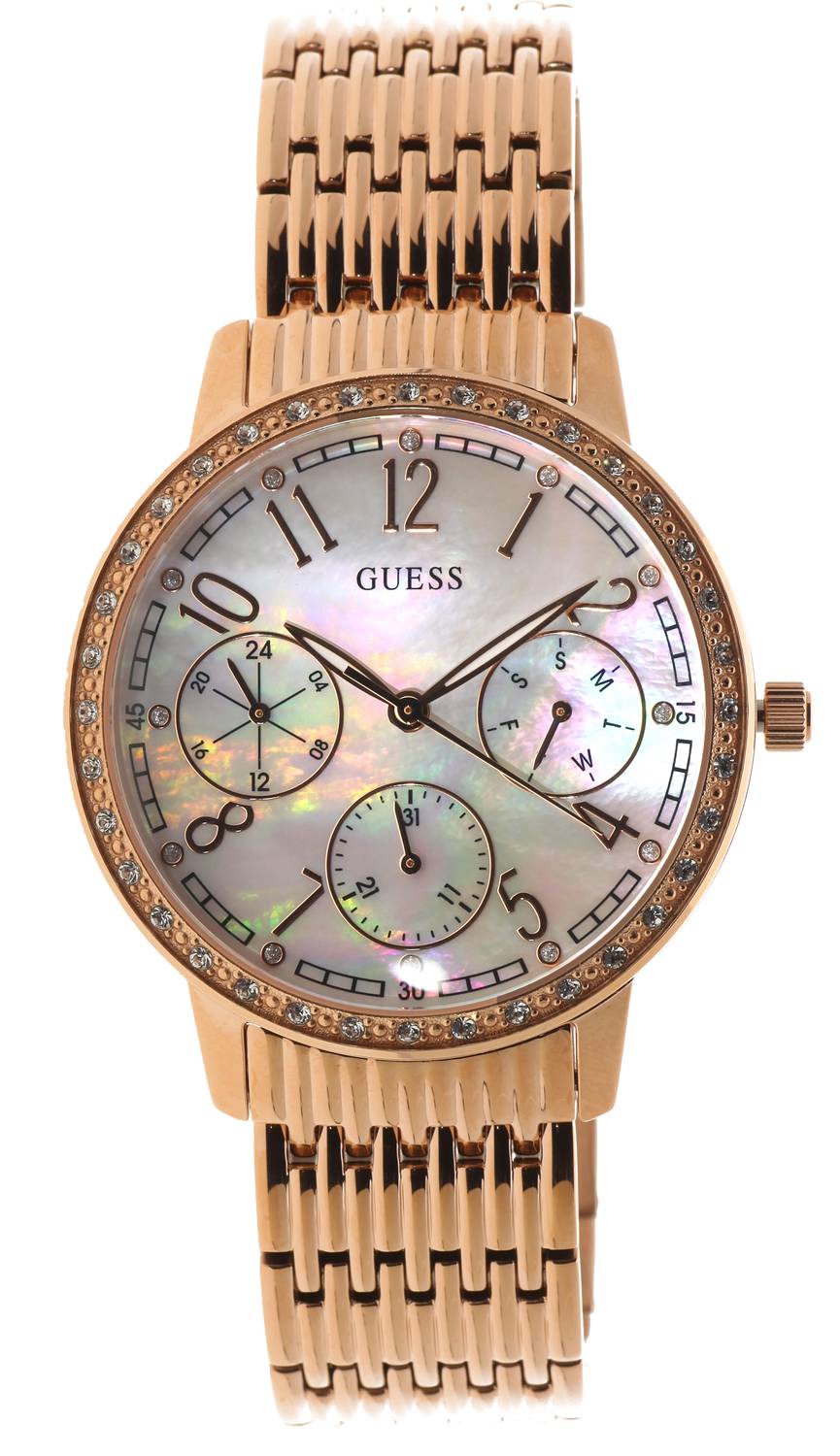 Guess Lattice Damen-Armbanduhr 38mm Armband Edelstahl + Gehäuse Quarz W1086L2