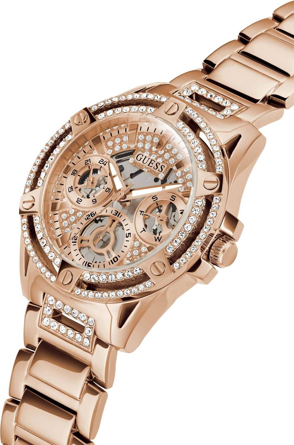 Guess Damen Multifunkion Armbanduhr Queen rosegold 40 mm GW0464L3