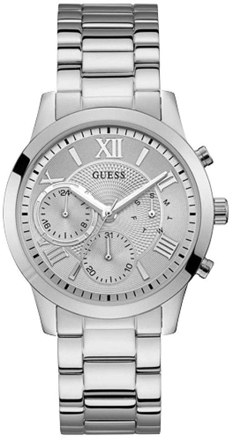 Guess Damen Armbanduhr silber 40 mm Armband Edelstahl W1070L1