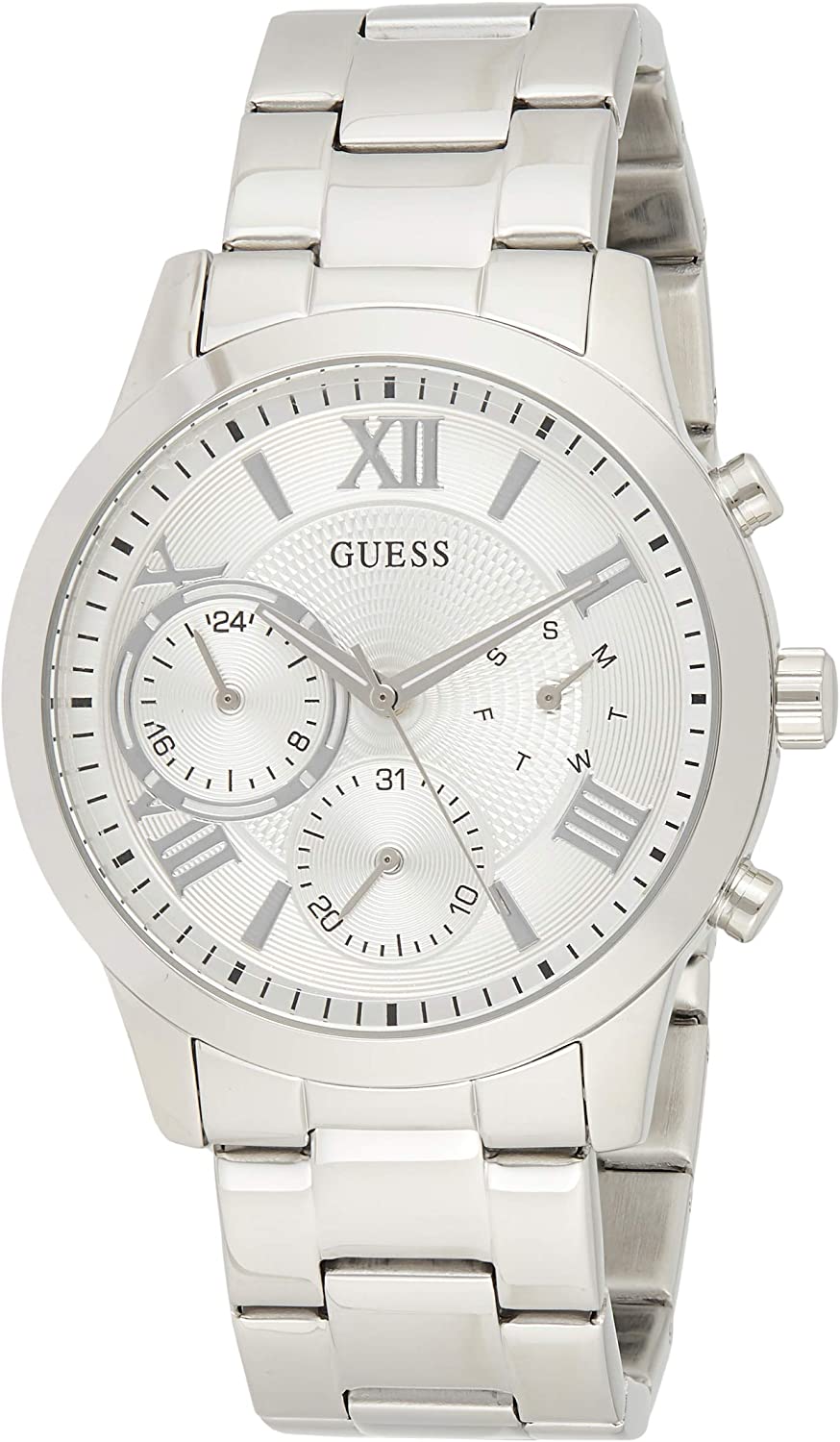 Guess Damen Armbanduhr silber 40 mm Armband Edelstahl W1070L1