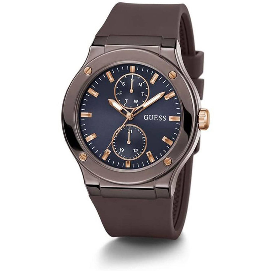 Guess Herren Armbanduhr Multifunktion Jet braun, blau 45 mm GW0491G2