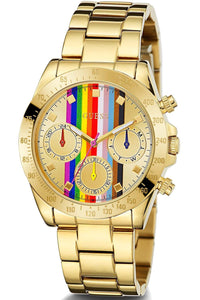 Thumbnail for Guess Damen Armbanduhr Active Life 38 mm Regenbogen auf dem Zifferblatt Armband Edelstahl GW0433L1