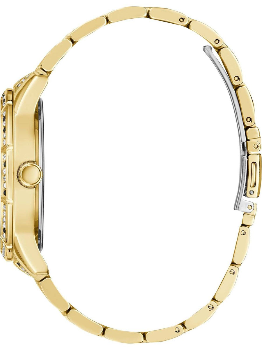 Guess Damen Armbanduhr Cascade 40 mm Kaskadierende Farben und Glitzer auf dem Zifferblatt Armband Edelstahl GW0365L2