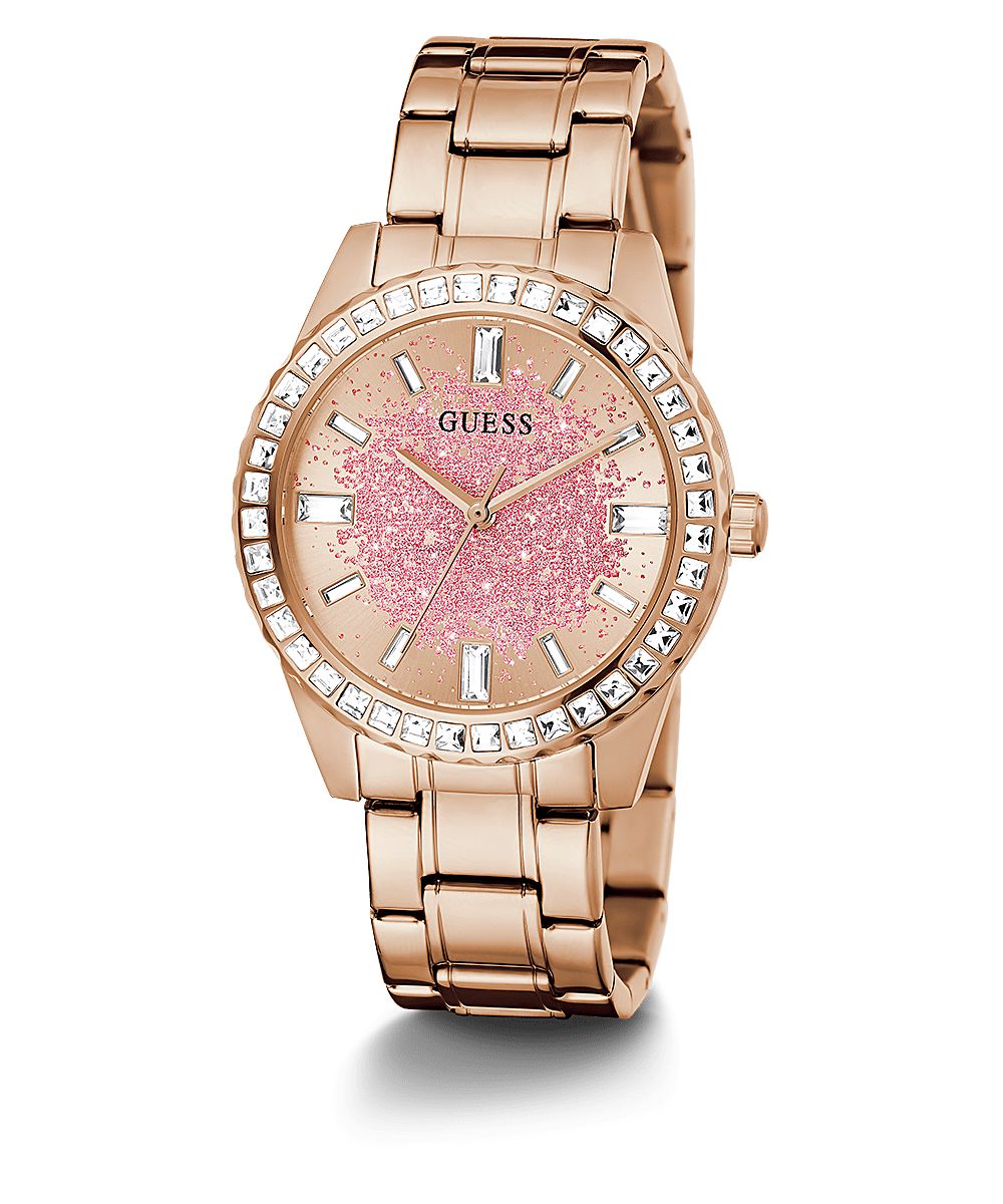 Guess Damen Armbanduhr Glitter Burst 38 mm Glitterburst auf Zifferblatt Armband Edelstahl GW0405L3