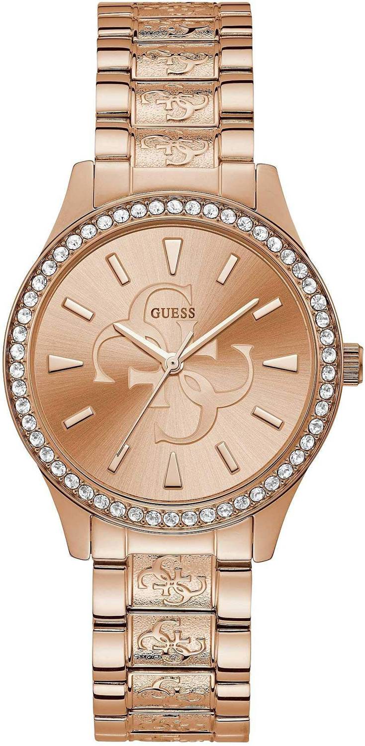 Guess Damen Armbanduhr Analog Quarz Uhr mit Edelstahl Armband W1280L3