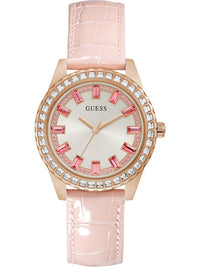 Thumbnail for Guess Damen Armbanduhr Leder Armband SPARKLING PINK GW0032L2