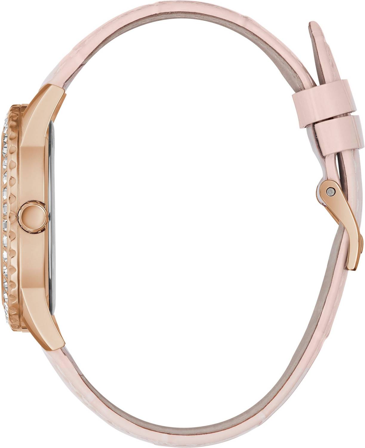 Guess Damen Armbanduhr Leder Armband SPARKLING PINK GW0032L2