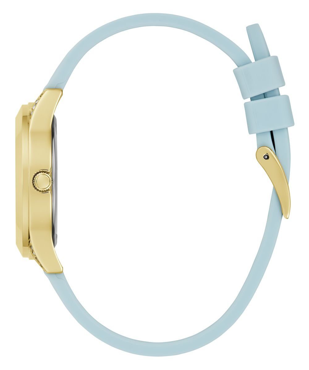 Guess Damen Armbanduhr MINI WONDERLUST hellblau, gold 34 mm GW0678L1