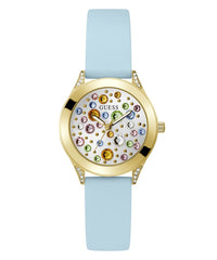 Thumbnail for Guess Damen Armbanduhr MINI WONDERLUST hellblau, gold 34 mm GW0678L1