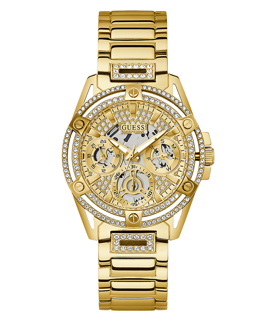 Guess Damen Multifunkion Armbanduhr Queen gold 40 mm GW0464L2