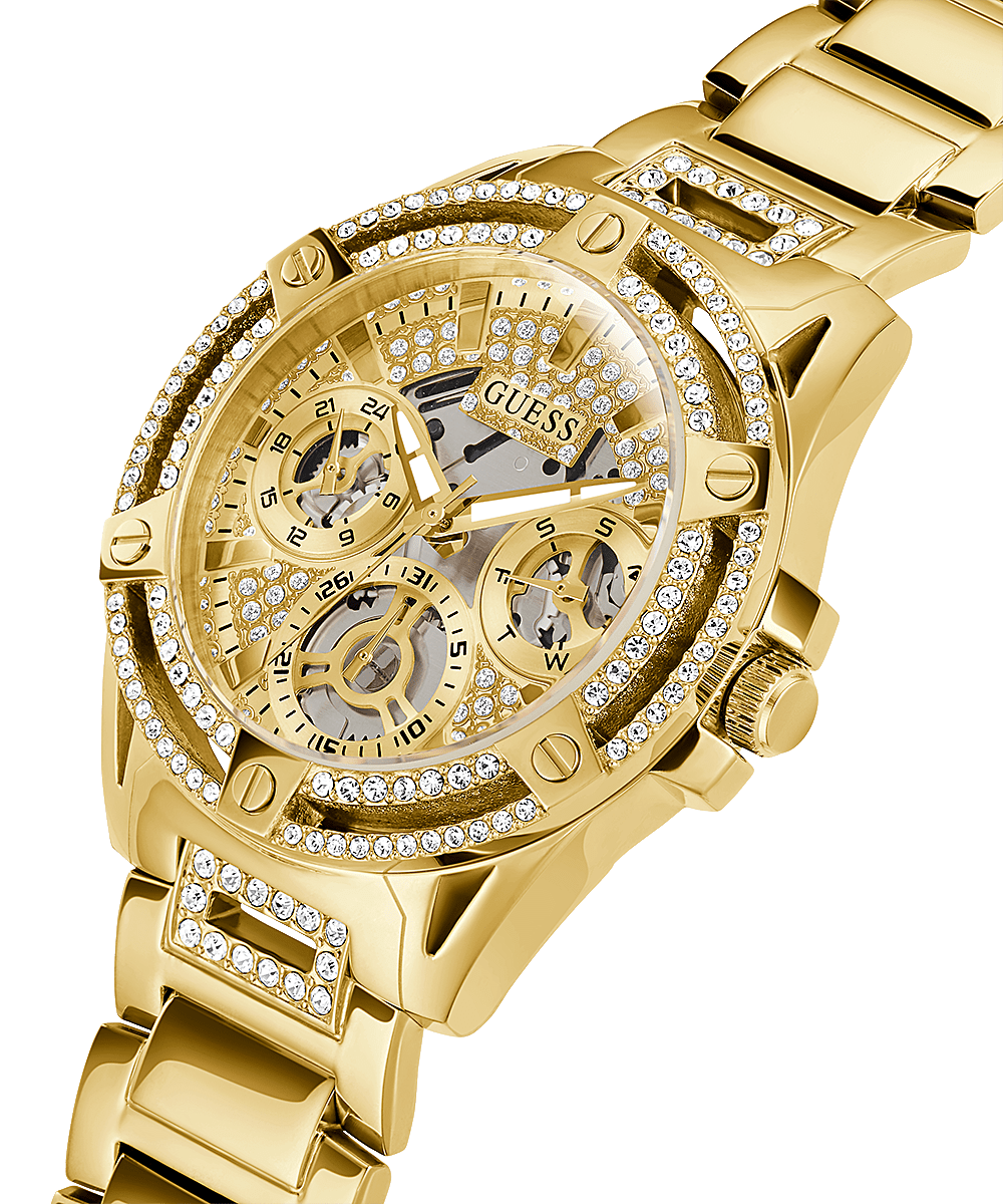 Guess Damen Multifunkion Armbanduhr Queen gold 40 mm GW0464L2