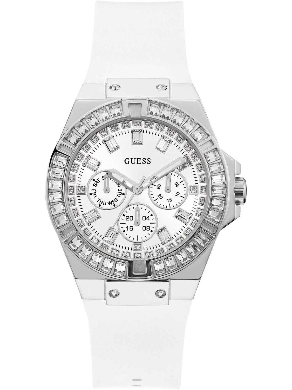 Guess Damen Armbanduhr Venus 39 mm Strasssteine auf dem Gehäuse Armband Silicone GW0118L3