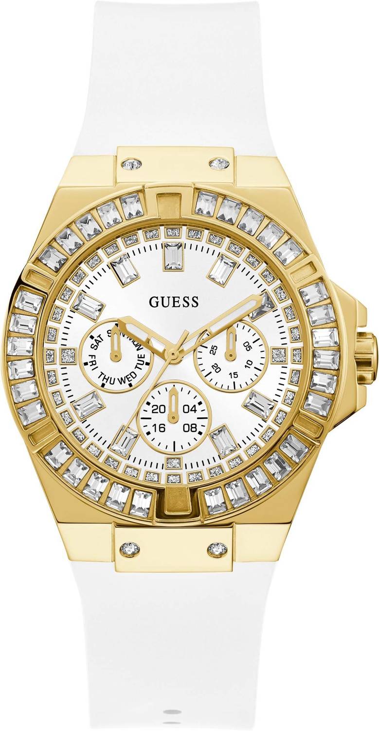 Guess Damen Armbanduhr Venus 39 mm Strasssteine auf dem Gehäuse Armband Silicone GW0118L5