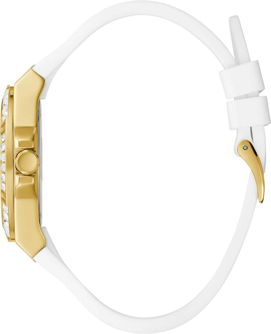 Guess Damen Armbanduhr Venus 39 mm Strasssteine auf dem Gehäuse Armband Silicone GW0118L5